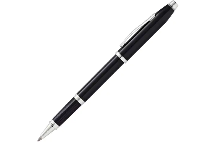 Cross Century II Black Lacquer Rollerball Pen w/ Rhodium Appointments
